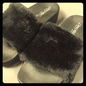 Jeffrey Campbell Fuzzy Sandals